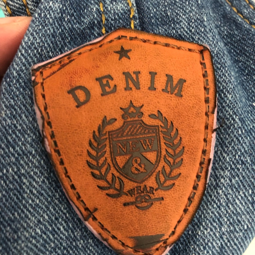SOLD Distressed denim overalls shortalls MED - Picture 7 of 8